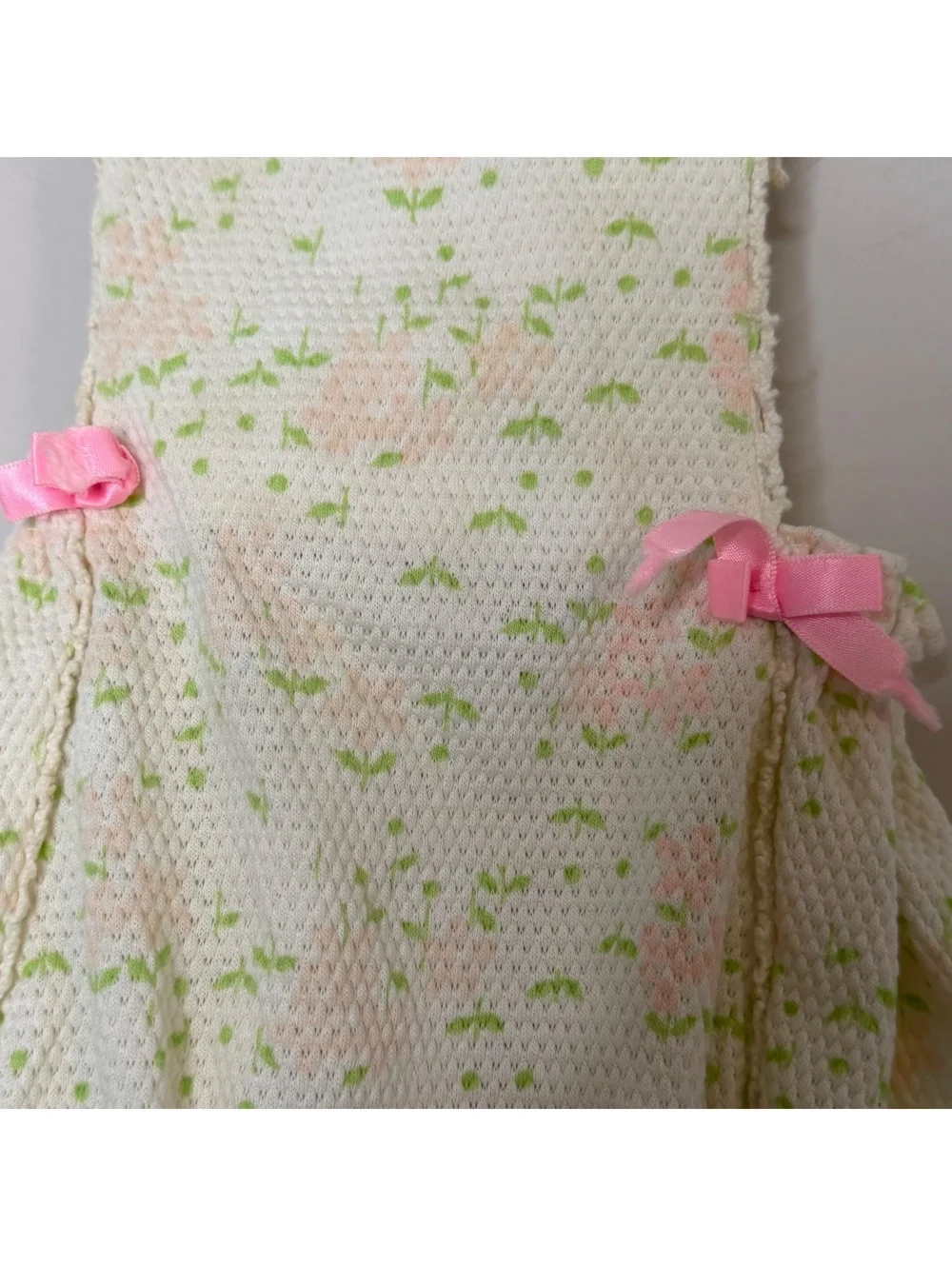 Vintage Carter’s Baby Bubble Romper Floral Pink Bows 12 Months